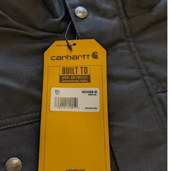 Carhartt mens Full Swing Relaxed Fit Quick Duck Coat-Black-2XL Tall US-NWT-C223 - Picture 4 of 8